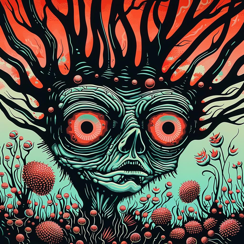 creepy  face  plants  poster  art  strange  unusual  monster  design  visual 945569