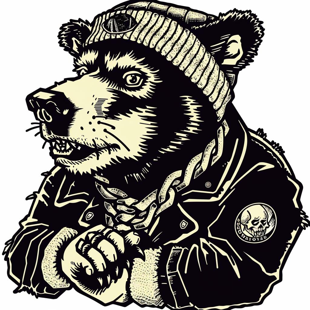 aggressive  streetwise  animal  bear  hat  jacket  minimal  culture  urban  illustration 959150