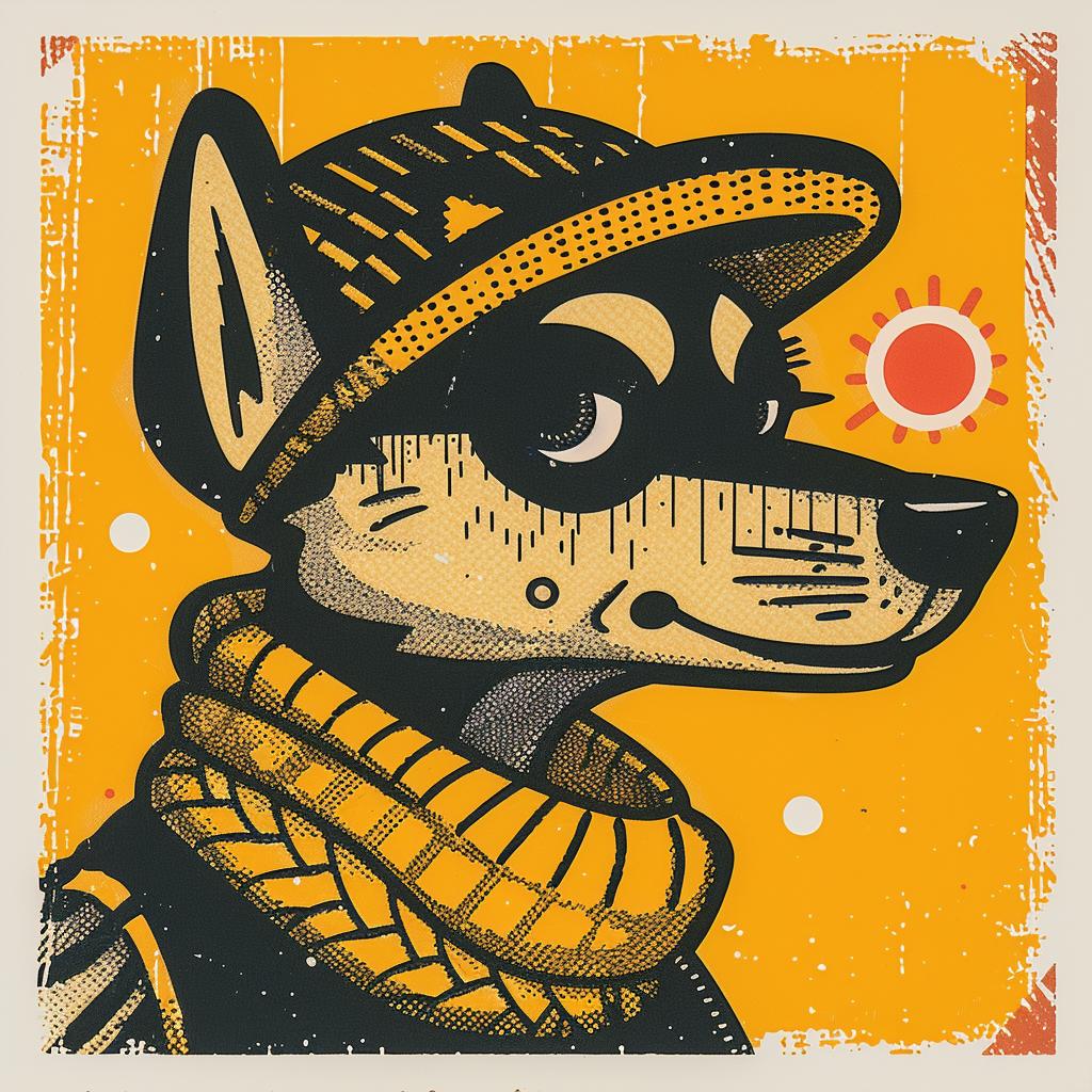 dog  streetwise  urban  hat  scarf  character  fun  minimal  illustration  animal 957851