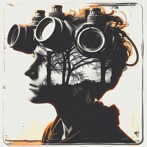 person  binoculars  goggles  head  photo  unique  creative  art  playful  illustration 1070475