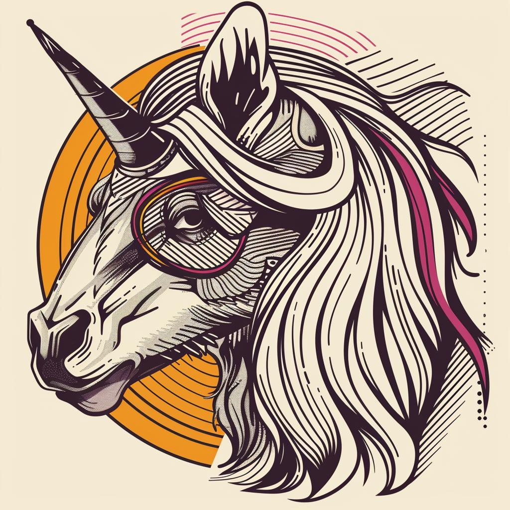 mythical  creature  hybrid  unicorn  glasses  fantasy  art  illustration  whimsical  colorful 939604