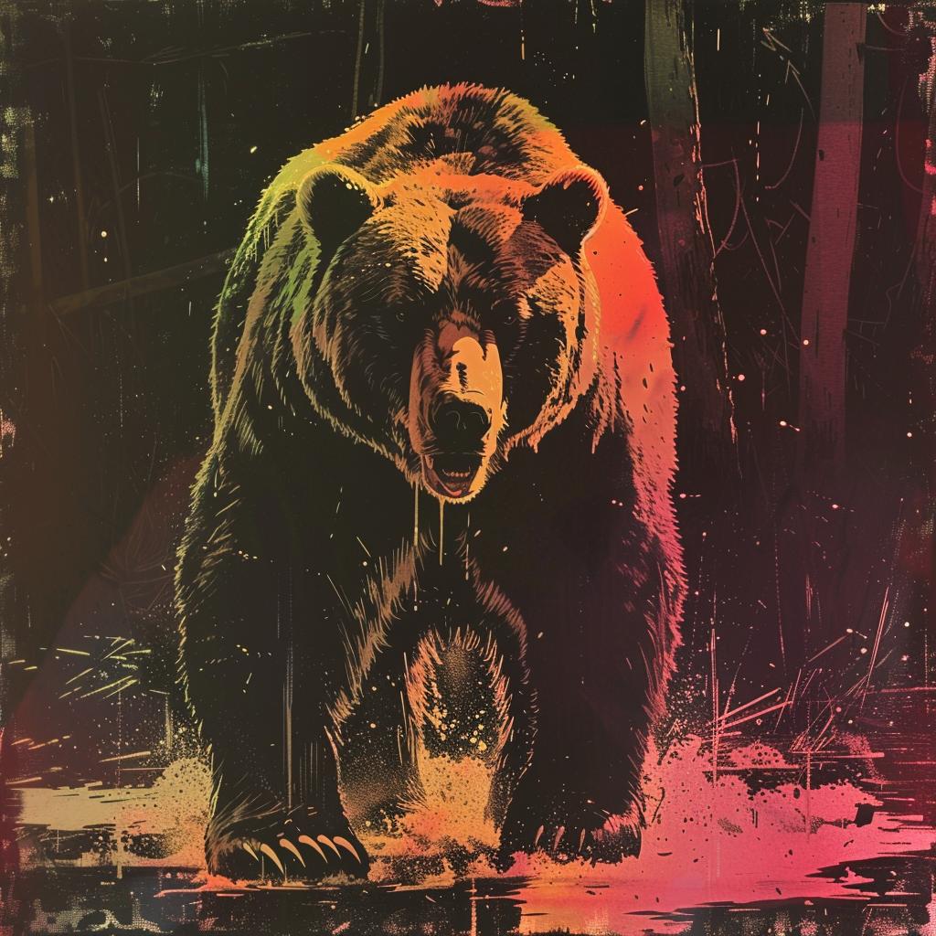 creative  surreal  album  cover  technicolor  grizzly  bear  woods  colorful  background 974907