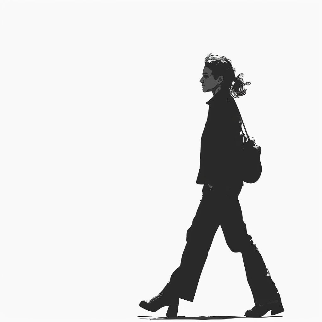 woman  walking  profile  minimalist  silhouette  black  white  clipart  symbolic  graphic 953793