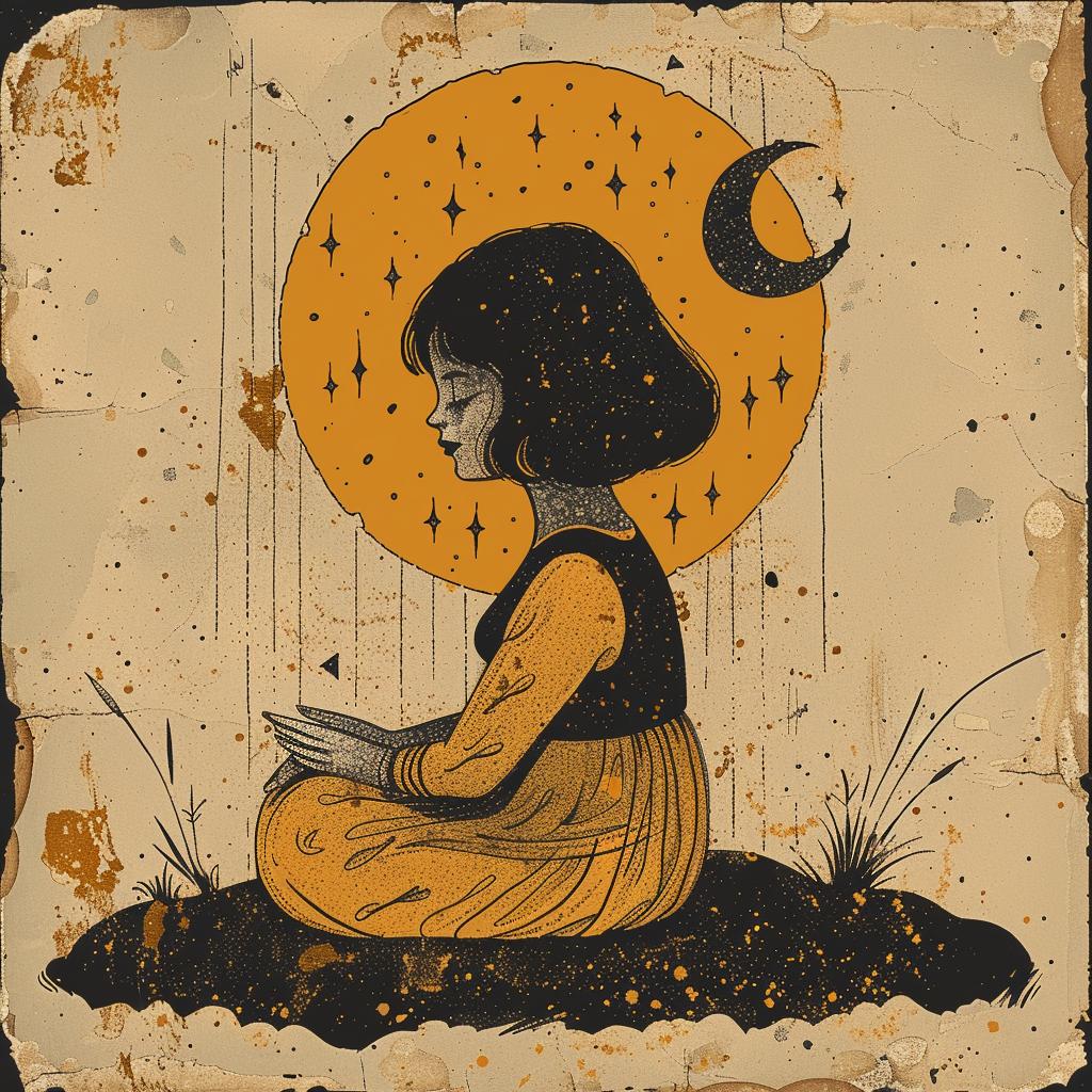 girl  moonlight  stars  night  spiritual  naturalistic  art  introspection  mystical  dark 926273