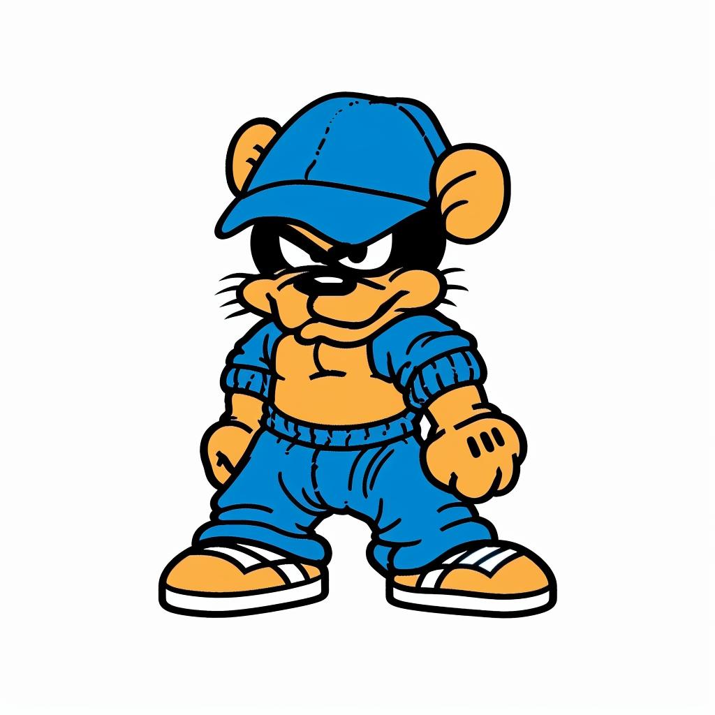 cartoon  mouse  streetwise  minimal  baseballcap  blue  yellow  humor  urban  anthropomorphic 955688