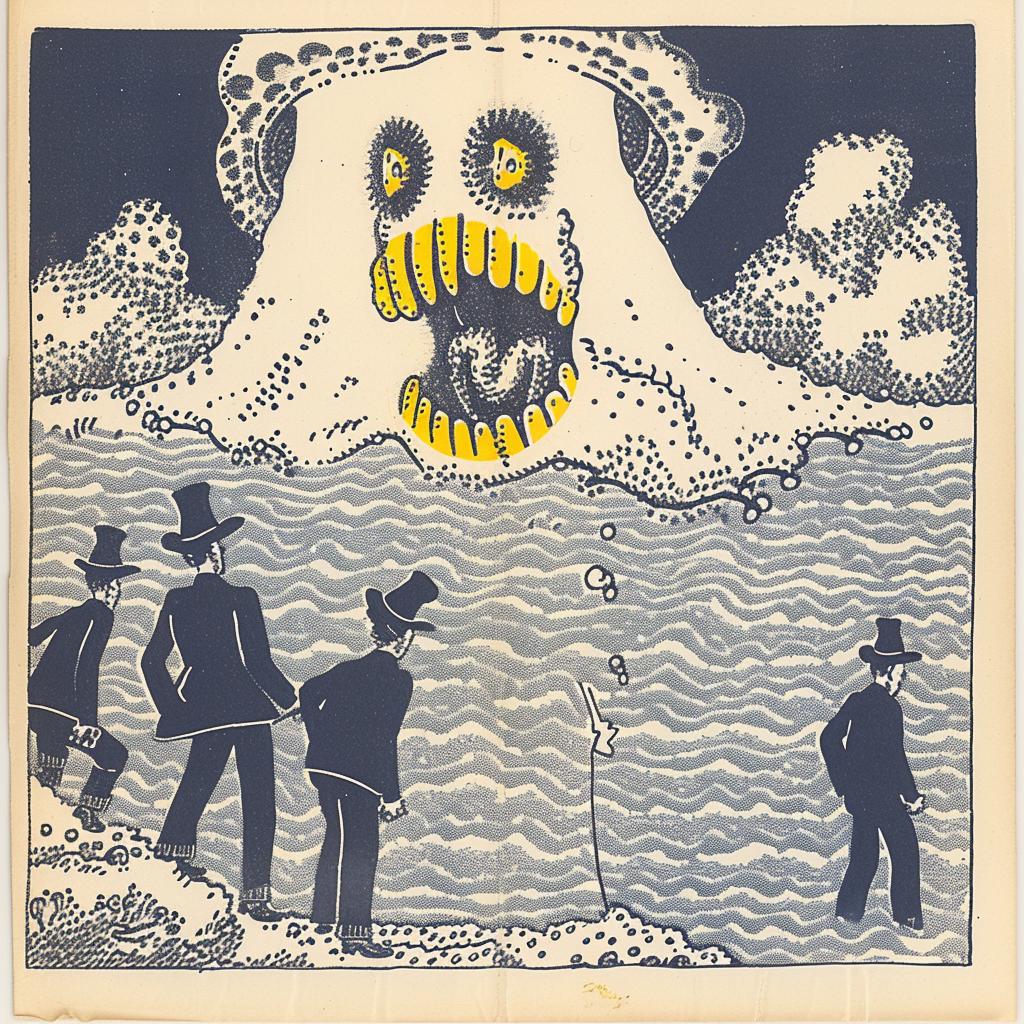 album  cover  blue  cream  poster  man  hat  monster  art  Paul 917554