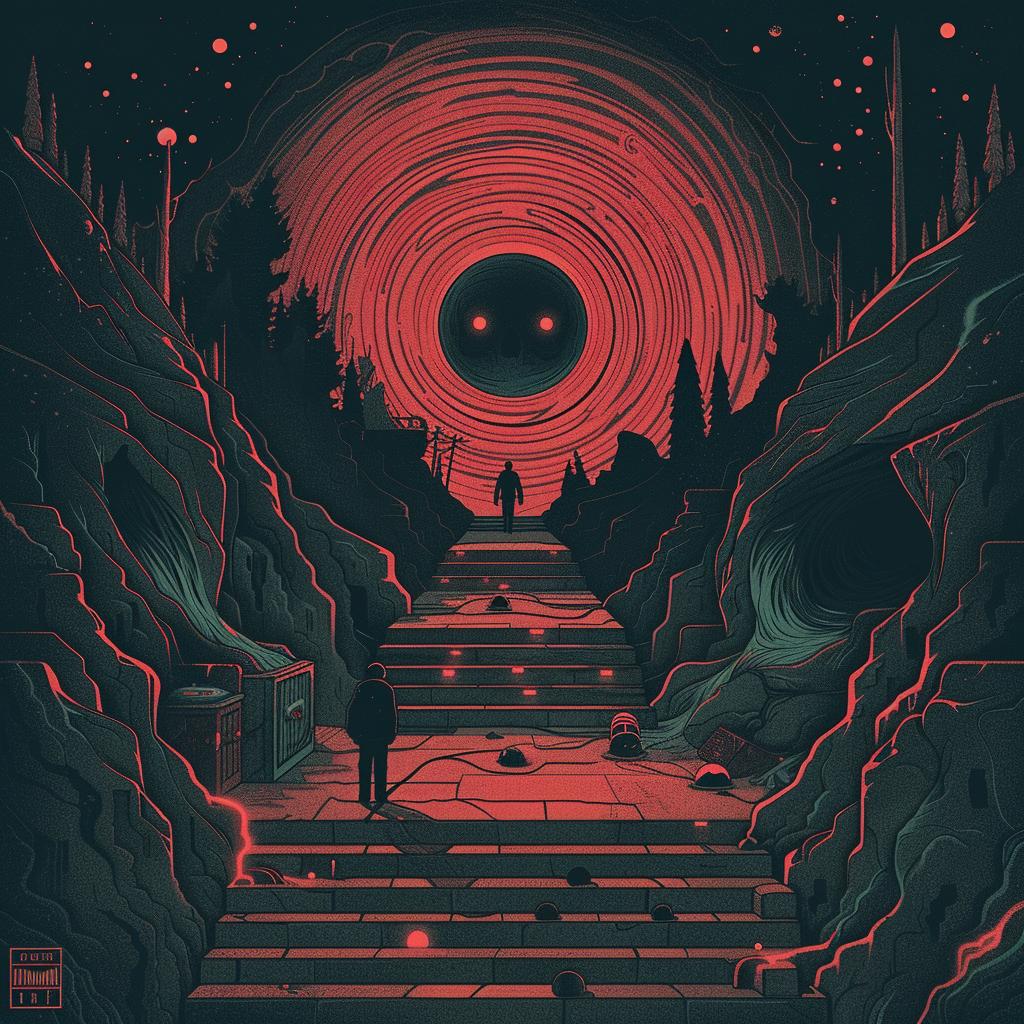 surreal  album  cover  introspective  naturalistic  spiritual  occult  technicolor  blackhole  neon 973961