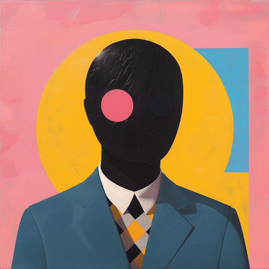 surreal  album  cover  man  suit  pink  dot  face  painting  art 1017814