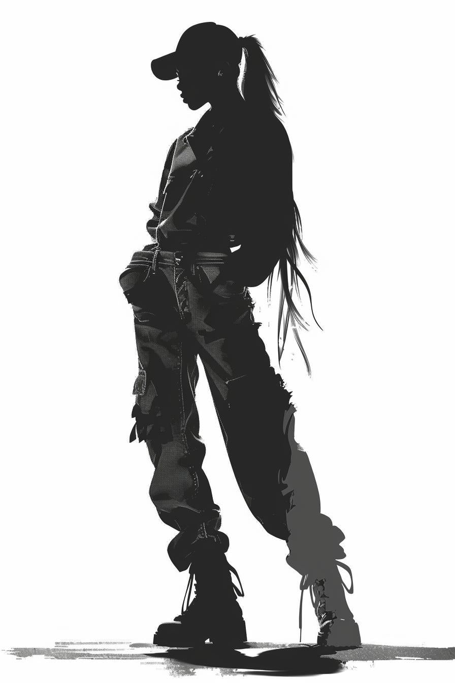 illustration  woman  longhair  black  white  drawing  silhouette  streetwear  modern  style 954425