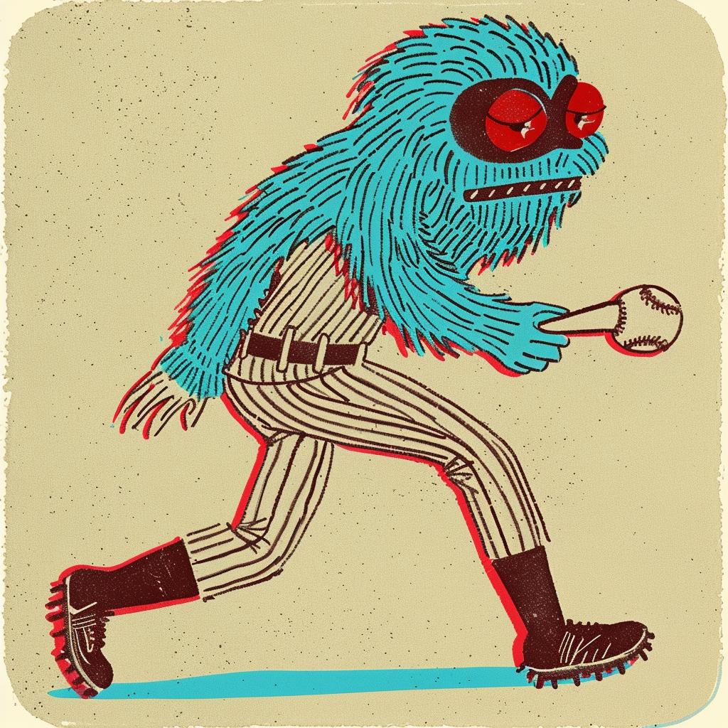 baseball  player  uniform  bat  monster  cartoon  playful  sporty  colorful  animated 940332