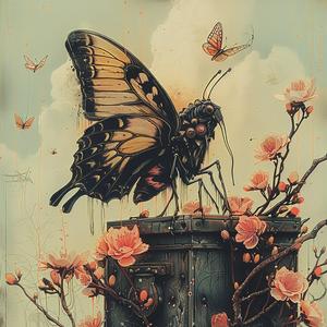 butterfly  painting  nature  colorful  box  art  chromolithography  whimsy  detailed  floral 1059884