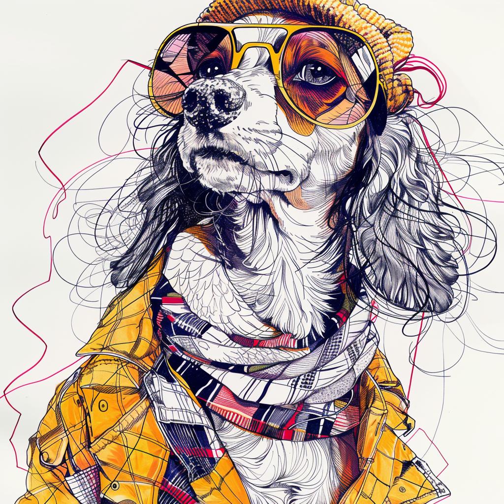dachshund  dog  hat  sunglasses  drawing  cool  pet  art  cartoon  fashion 953393