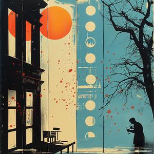 painting  man  tree  walking  art  style  abstract  landscape  colorful  narrative 1066187