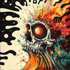 skull  chromolithography  colorful  splatters  art  chaos  paint  visual  abstract  medium 1047976