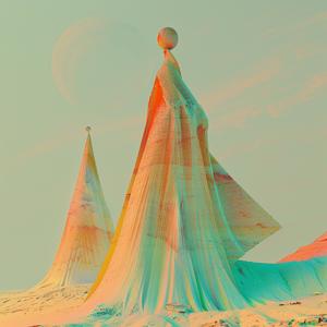لوحة رقمية خيمة صحراوية تجريدية سريالية نابضة بالحياة بساطة ثلاثية الأبعاد سينما4دي 1077243