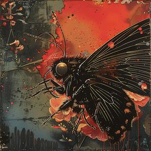 black  butterfly  red  background  painting  chromolithography  nature  art  colorful  vivid 1052122