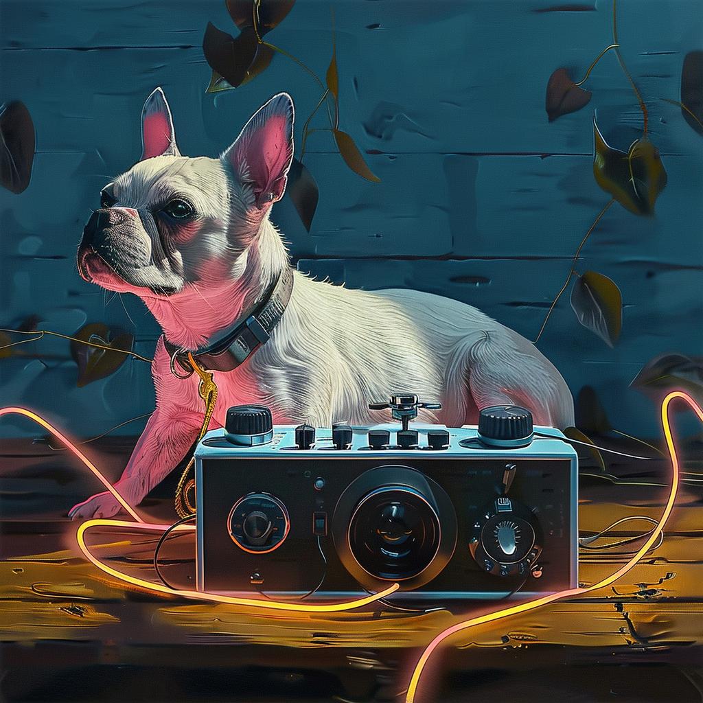 dog  camera  table  painting  whimsical  cute  playful  vibrant  fun  animal 1016596