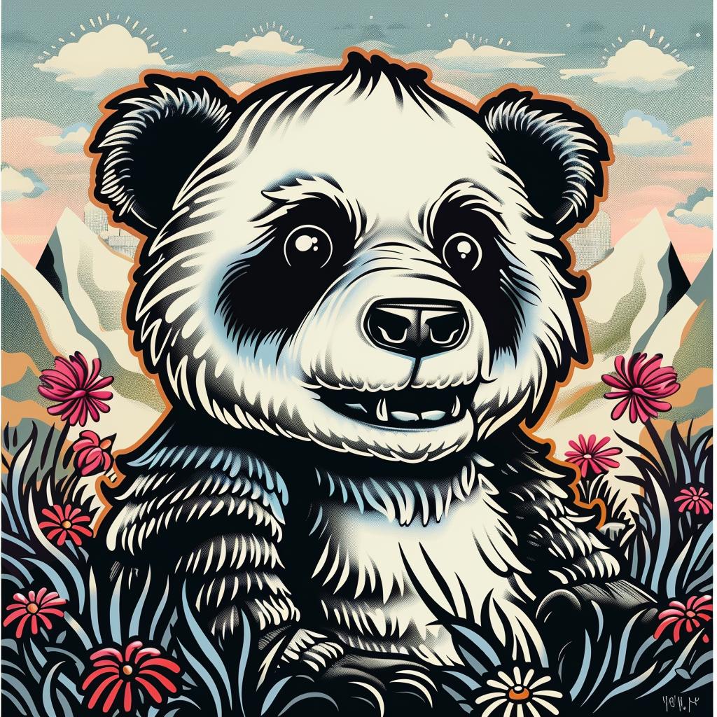 panda  bear  wild  canvas  print  creature  nature  illustration  art  beautiful 1033006