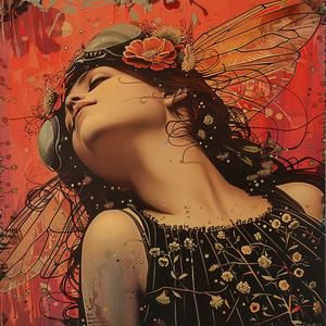 painting  woman  flowers  head  color  art  portrait  nature  stylized  chromolithography 1052200