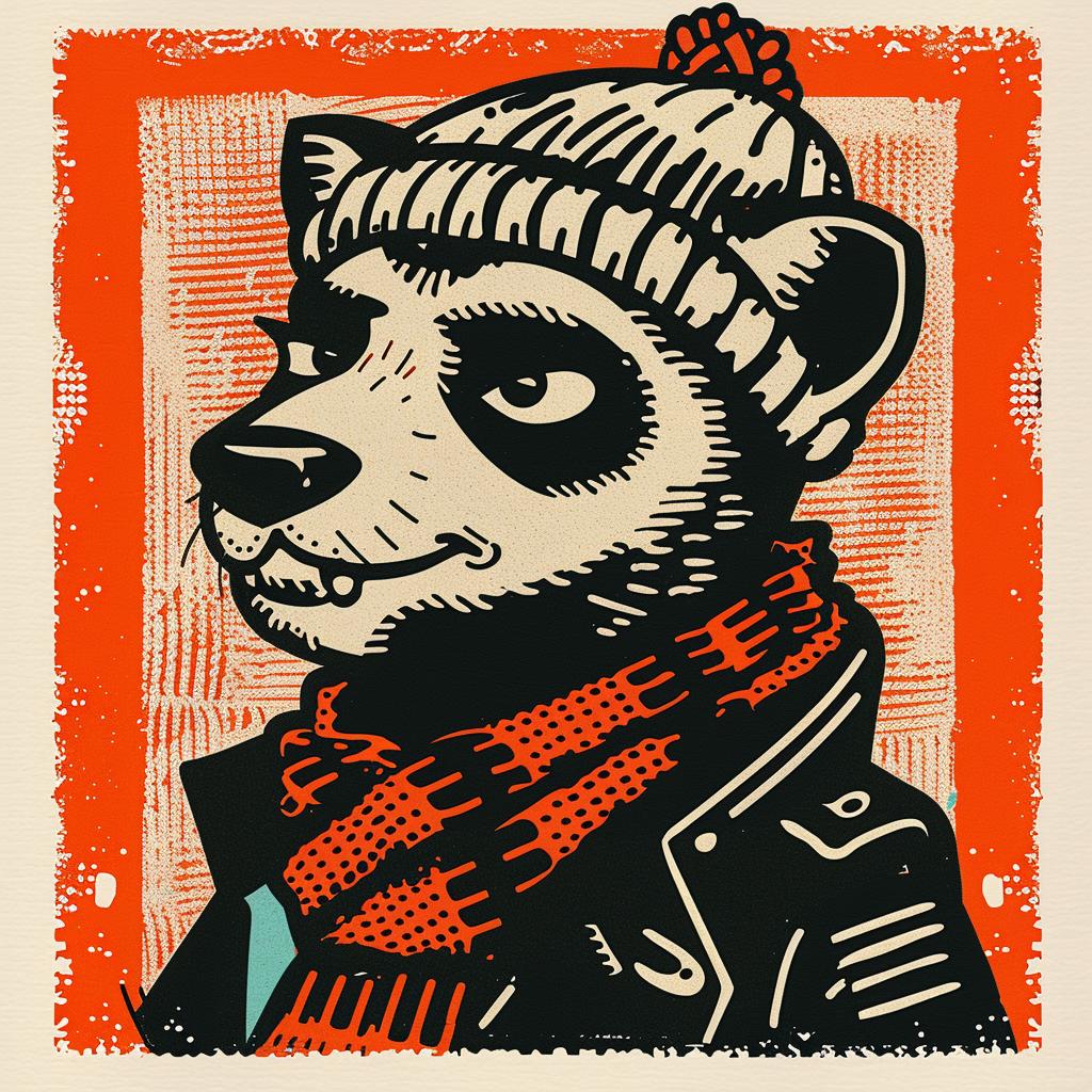 raccoon  hat  scarf  streetwise  minimal  poster  illustration  urban  culture  anthropomorphic 957382