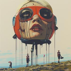 woman  balloon  hill  dreamy  colorful  playful  surreal  figurative  whimsical  artistic 1074423