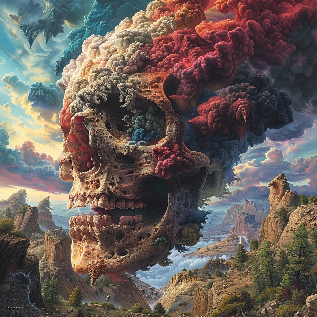surreal  album  cover  spiritual  occult  clouds  mountains  rich  technicolor  painting 976212