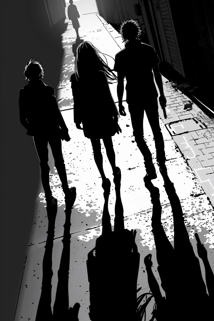 people  shadows  monochrome  manga  street  silhouette  walking  abstract  dramatic  lineart 953749