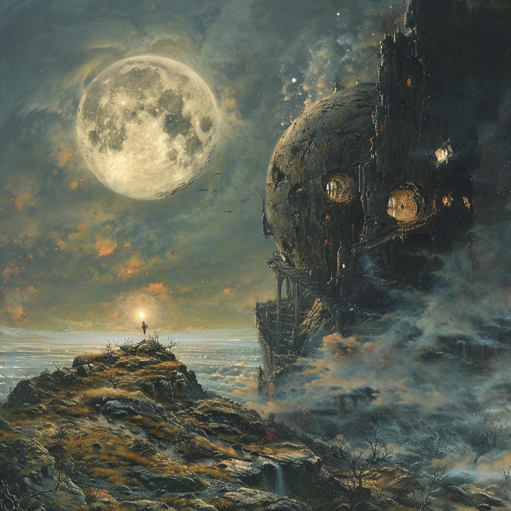 castle  moon  landscape  fantasy  night  atmospheric  mystical  romantic  painting  magical 960842