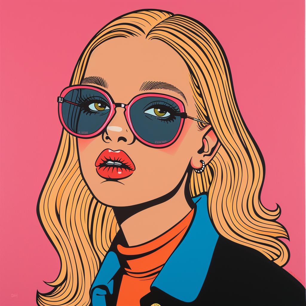 pop  art  painting  woman  sunglasses  blonde  colorful  stylish  modern  portrait 1023700