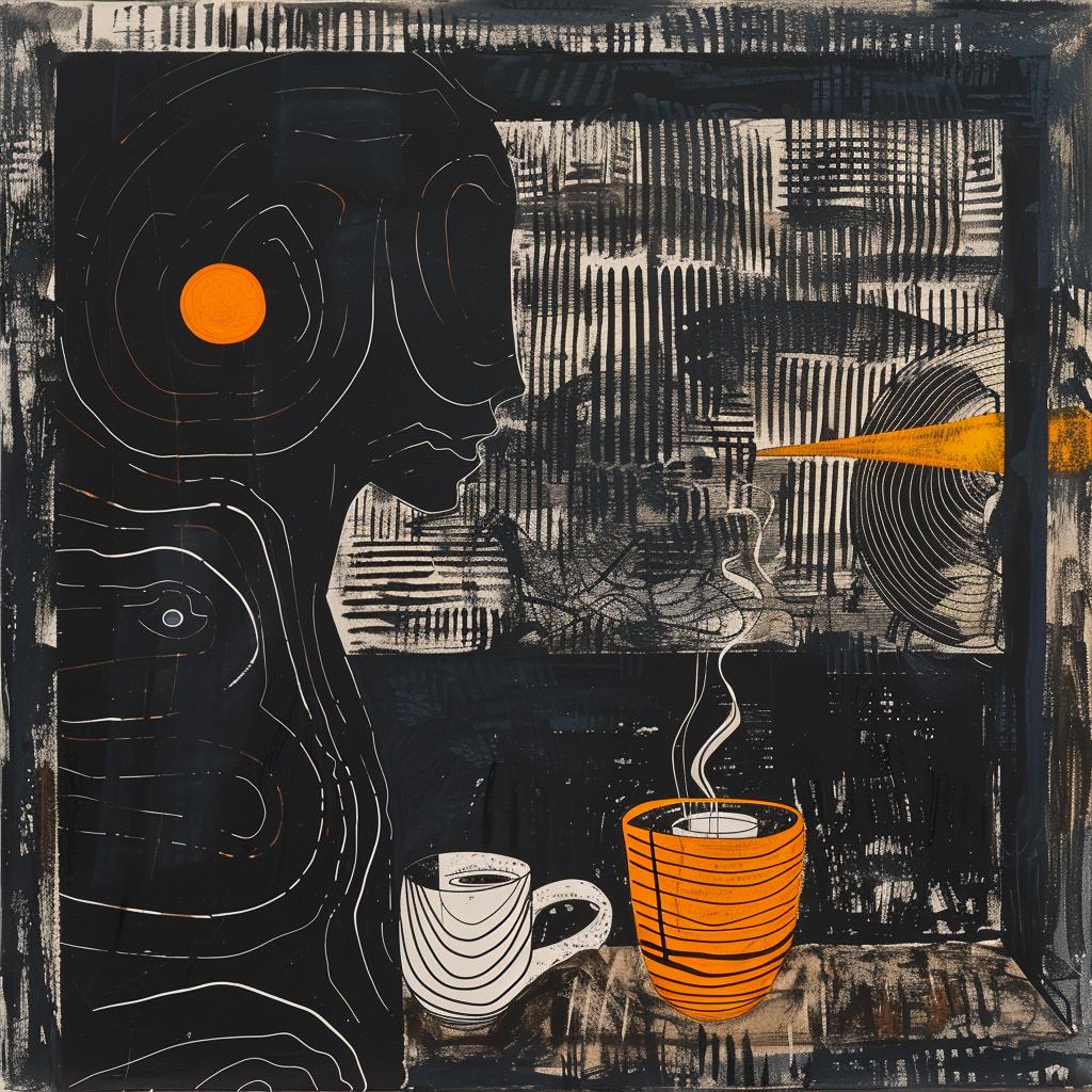art  shaun  tan  orange  black  background  abstract  colors  bold  design 936448