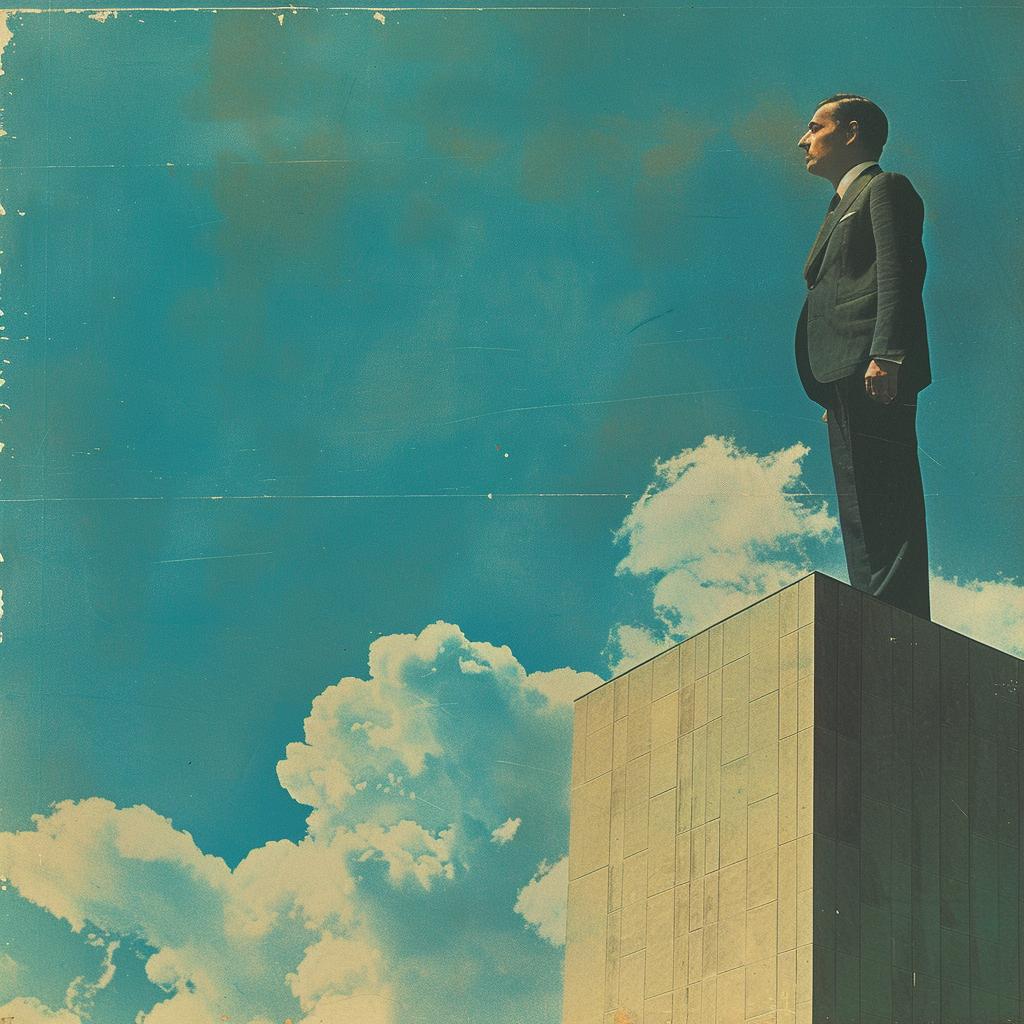 creative  surreal  man  suit  pillar  clouds  illustration  whimsical  urban  art 978185