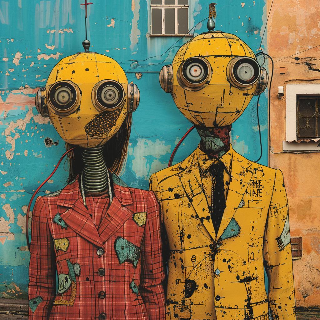 غلاف ألبوم سريالي، روبوتات طباعة الشاشة فائقة الواقعية، بناء Os Gemeos 960301