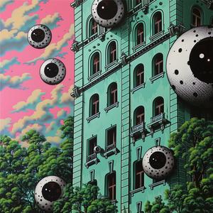 building  eyes  minimal  chromolithography  geometric  Escher  conceptual  surreal  intriguing  bold 1037613