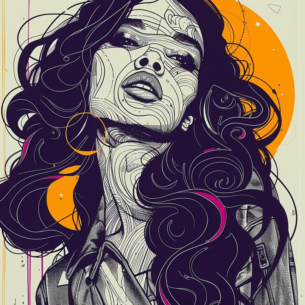 عارضة أزياء بوب آرت كيري واشنطن، صورة رقمية، خلفية بيضاء، جمال 939024