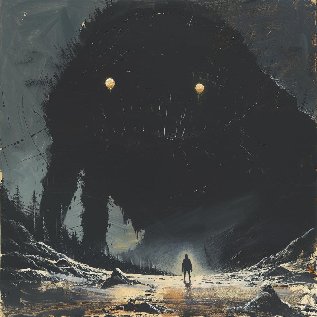 retro  sci-fi  illustration  dark  gouache  vintage  epic  composition  black  game 922446