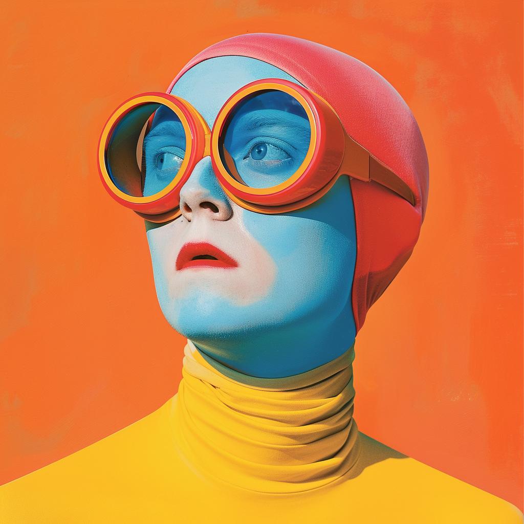 surreal  album  cover  woman  goggles  weird  colorful  art  portrait  painting 976880