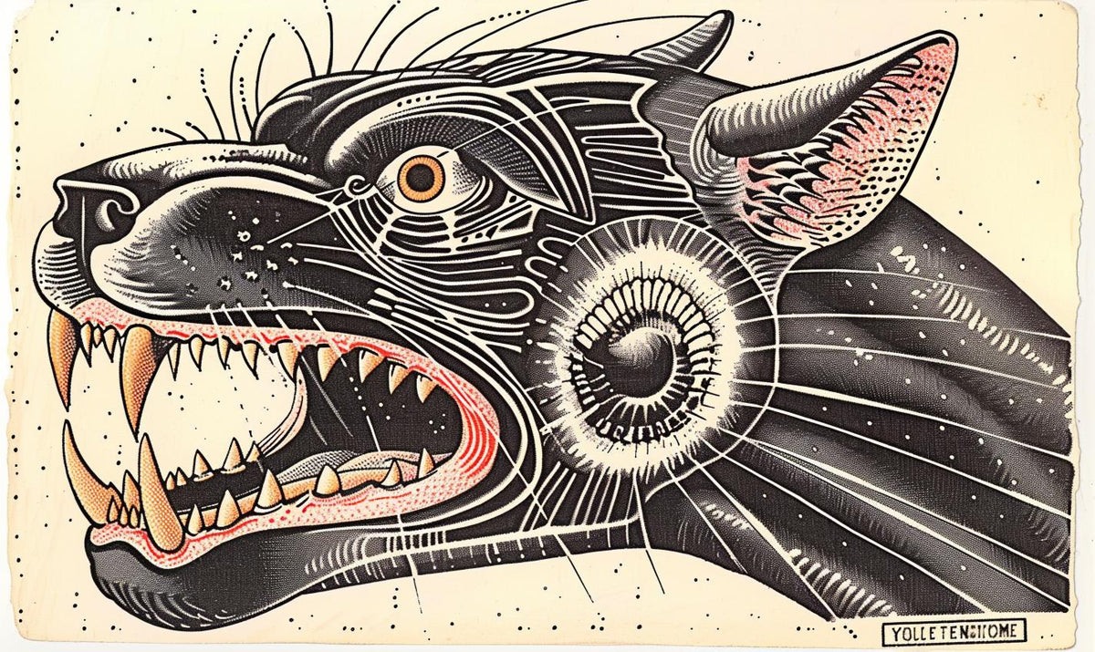 dog  mythical  panther  snarling  drawing  toddmcfarlane  black  teeth  creature  art 934187