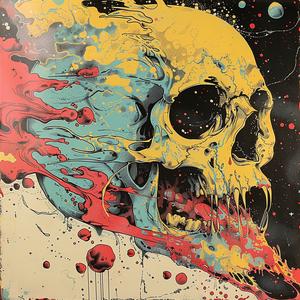 skull  splatters  colorful  art  surreal  symbolist  risograph  creative  vibrant  chaotic 1078301