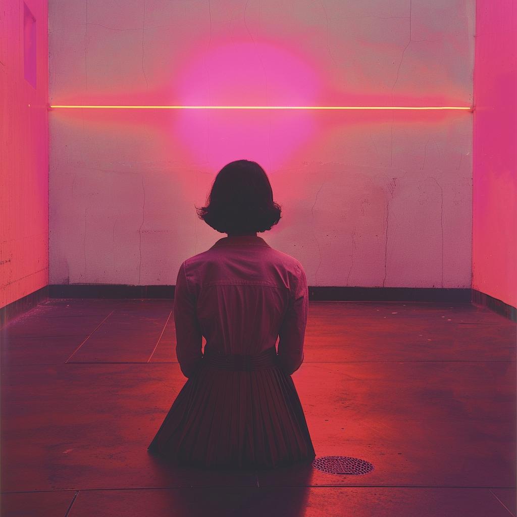 surreal  album  cover  neon  lights  woman  art  creative  design  vibrant 976829