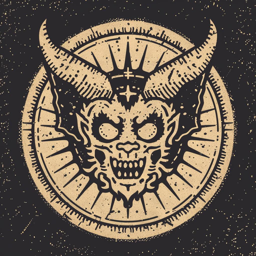 badge  design  occult  demon  symmetric  spiritual  dark  naturalistic  provocative  art 933934