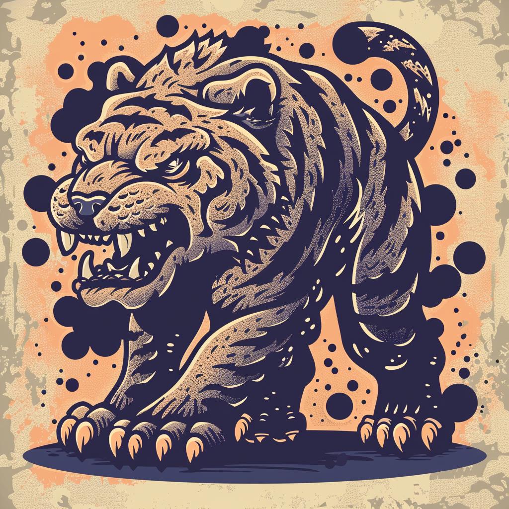 mythical  creature  tiger  illustration  terrifying  bold  fantasy  2 heads  Todd McFarlane  visual 930959