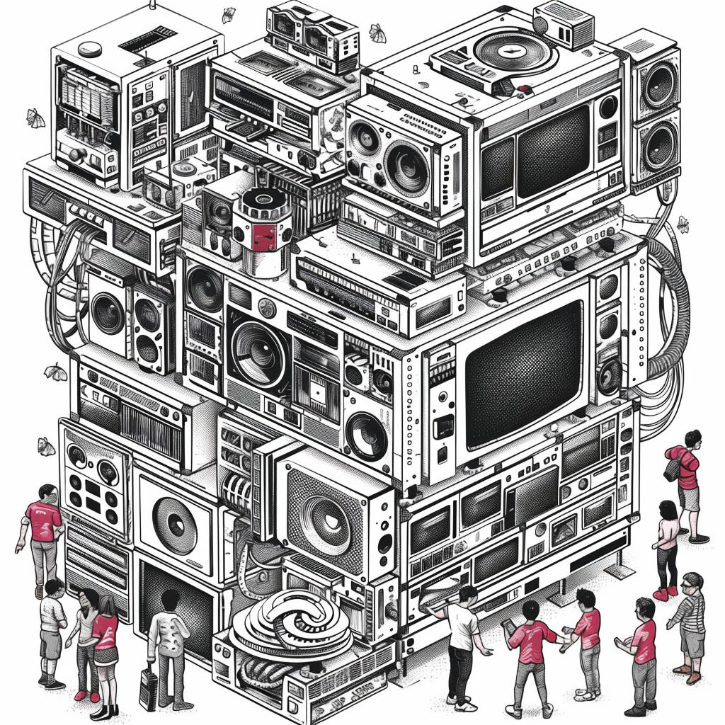 رسم خطي متساوي القياس، جهاز عرض أفلام، هندسة معمارية مستقبلية، أشخاص، نقش خشبي صامت، 943657