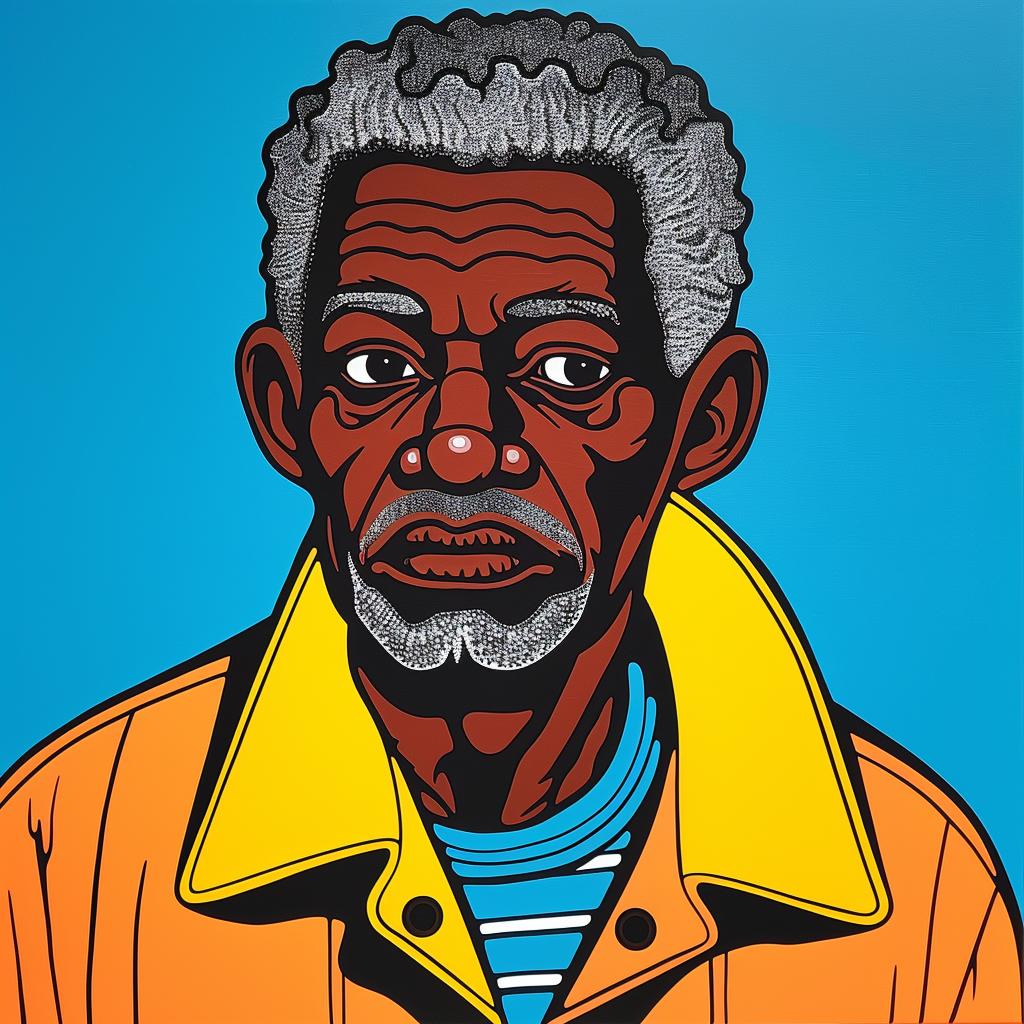 elderly  man  portrait  yellow  jacket  painting  emotional  realistic  traditional  expression 1024241