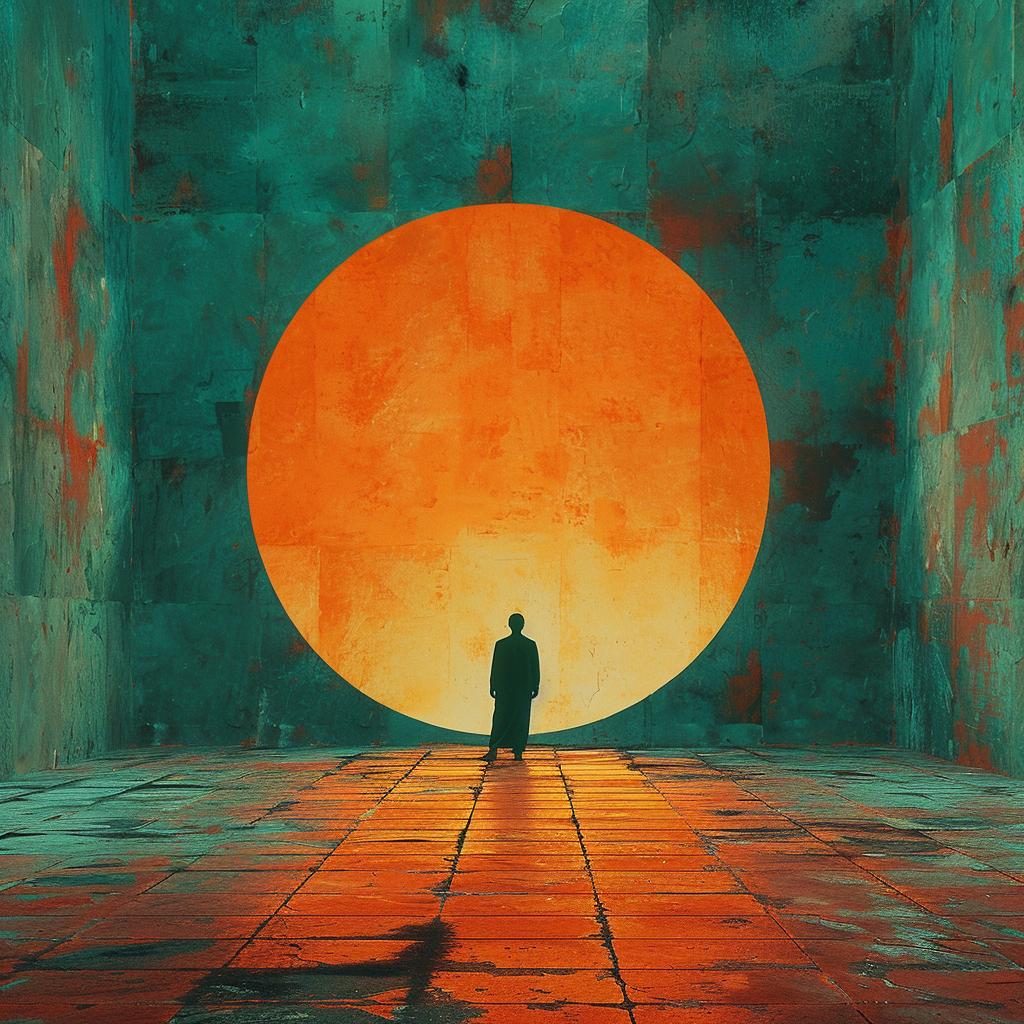 surreal  album  cover  man  sun  orange  lighting  technicolor  creative  art 974896