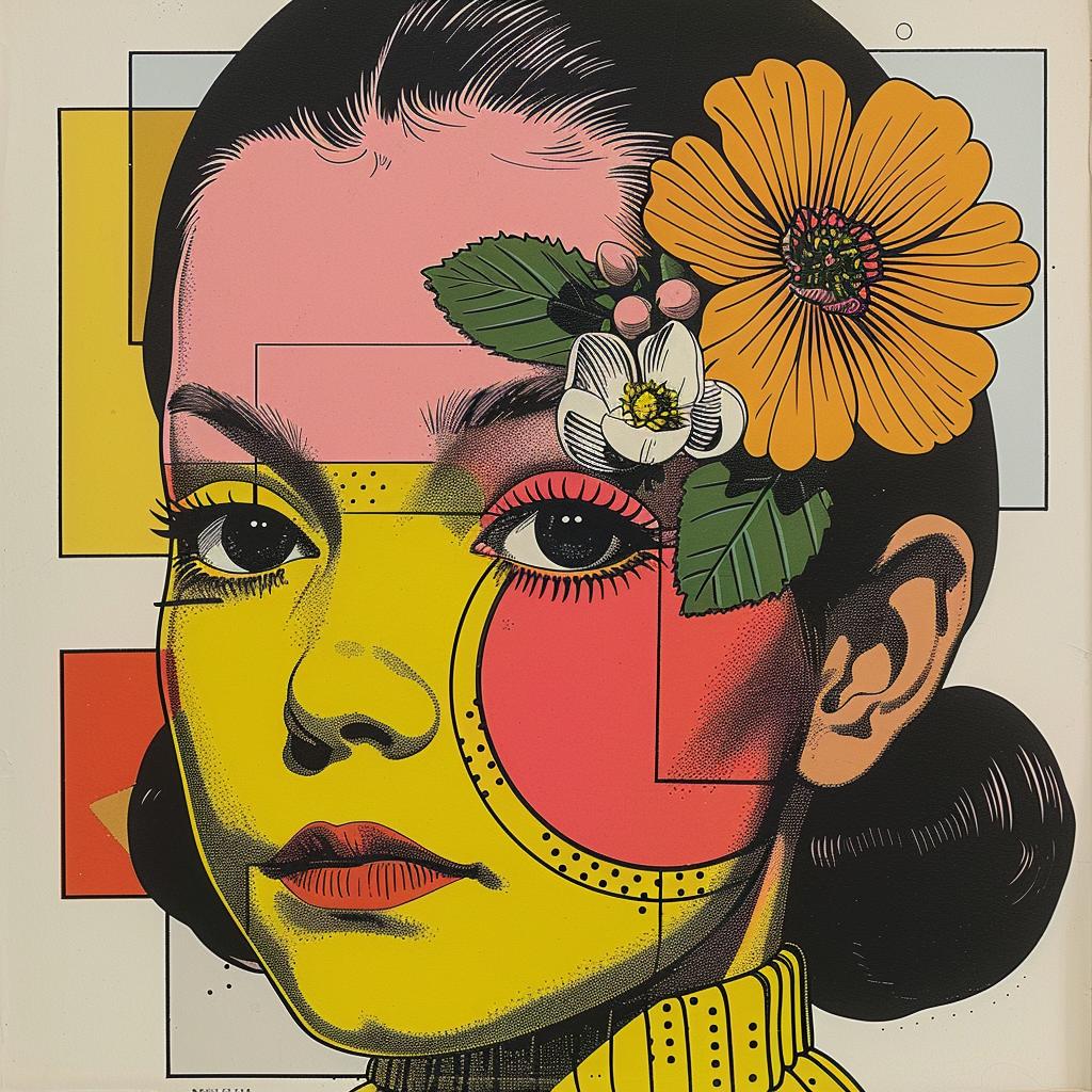 surreal  album  cover  flowerpunk  painting  woman  flowers  face  colorful  art 1020818