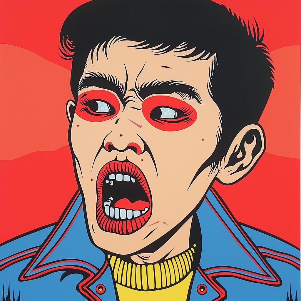 horror  Japanese  poster  Junji  Ito  man  mouth  open  graphic  art 1022466