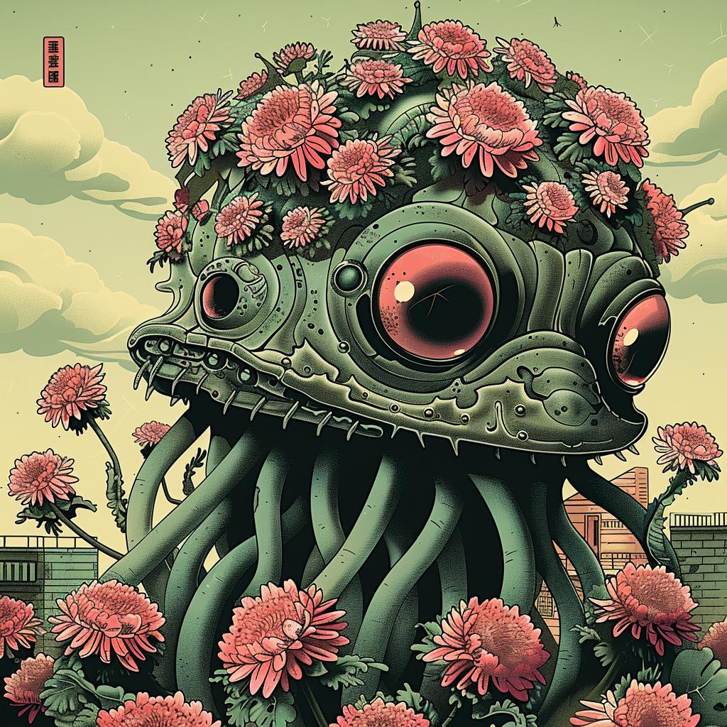 octopus  flowers  illustration  nature  weird  surreal  creature  art  marine  floral 946702
