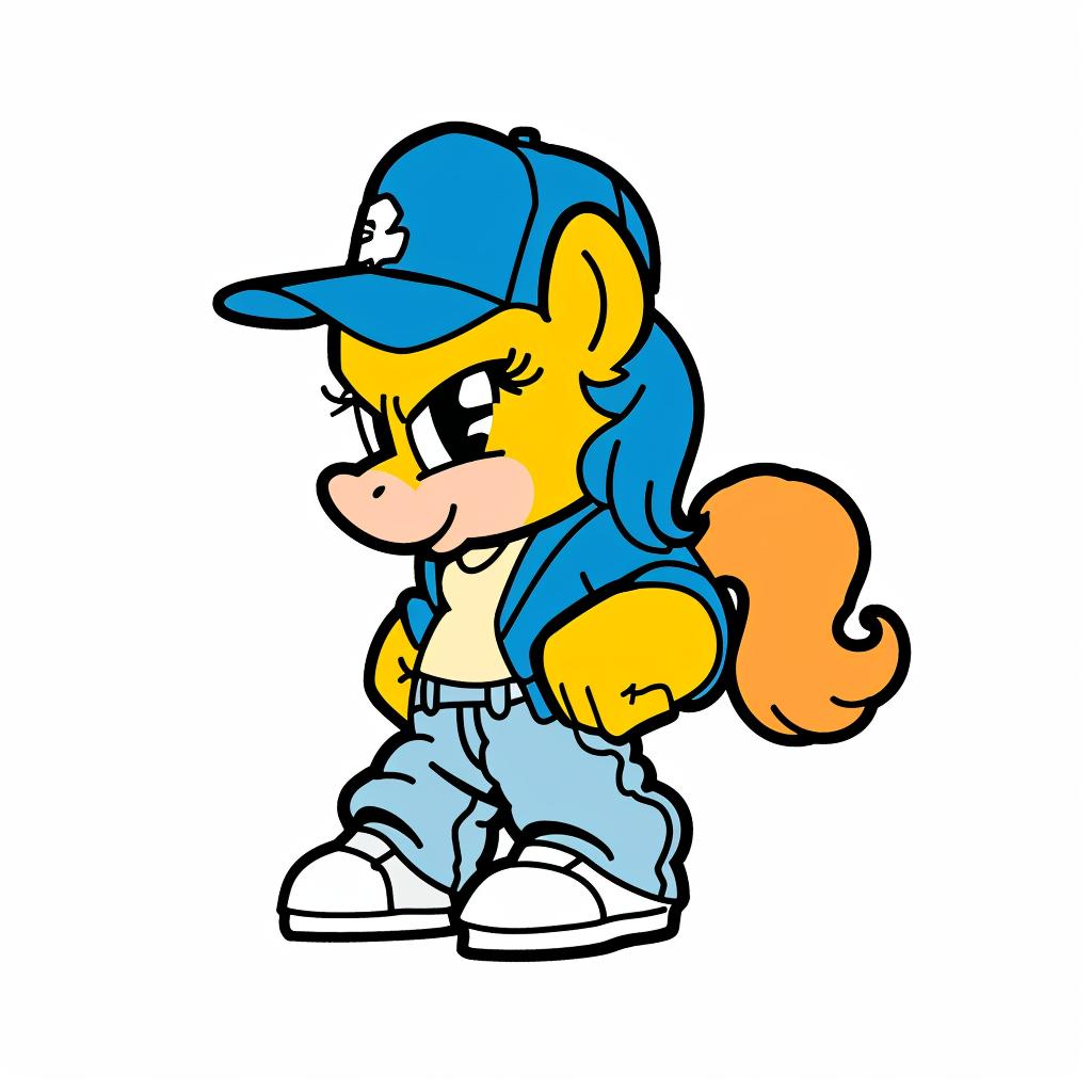 aggressive  pony  cartoon  streetwise  minimal  cap  blue  yellow  culture  urban 958864