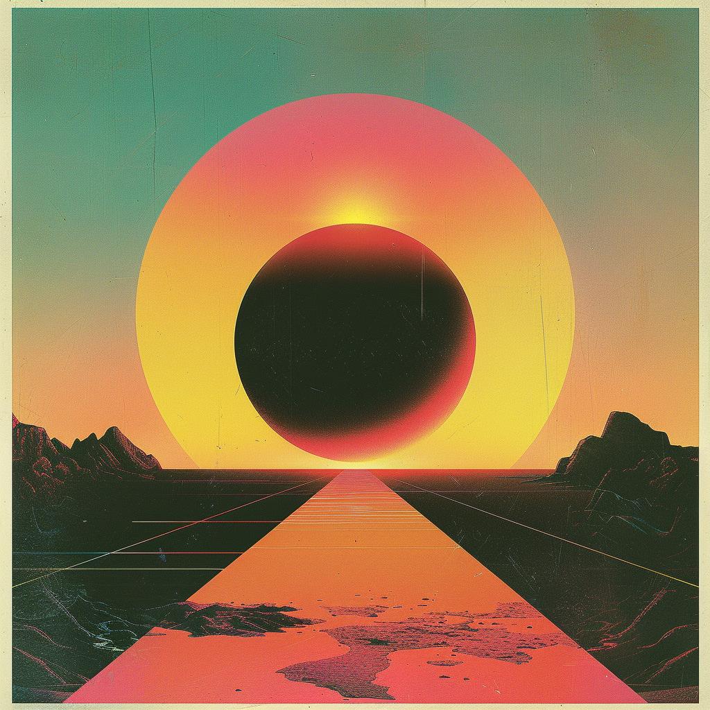 album  cover  1980s  synthwave  electro  circle  sun  art  Tycho  trippy 960805