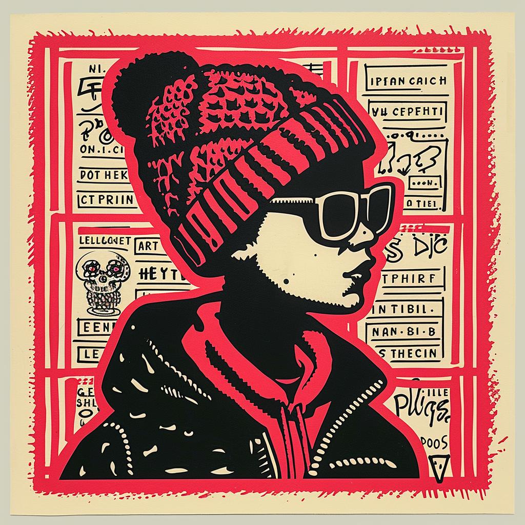 ملصق نظارات Kelvin Bias beanie، ثقافة الشارع، أسلوب حضري بسيط، 950081
